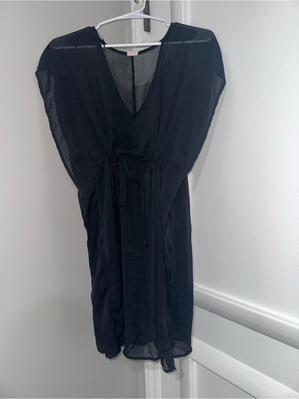 Merona Black V-Neck Tie-Waist Swim Coverup